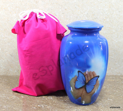 Esplanade Cremation Urn Memorial Container Jar Pot | Cremation Urns | Full Size Standard Urns (Butterfly)