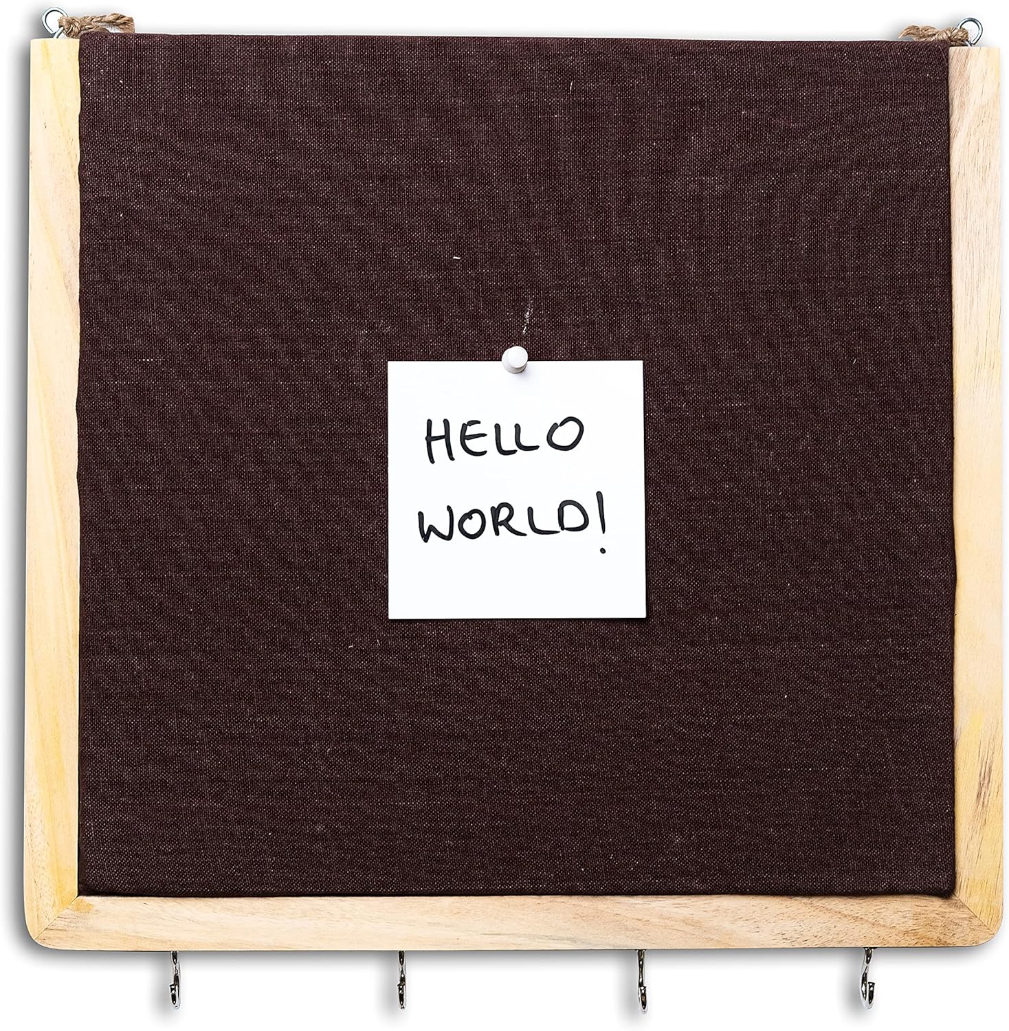 IVEI Wooden Pinboard with Keyhooks - Blue, Brown