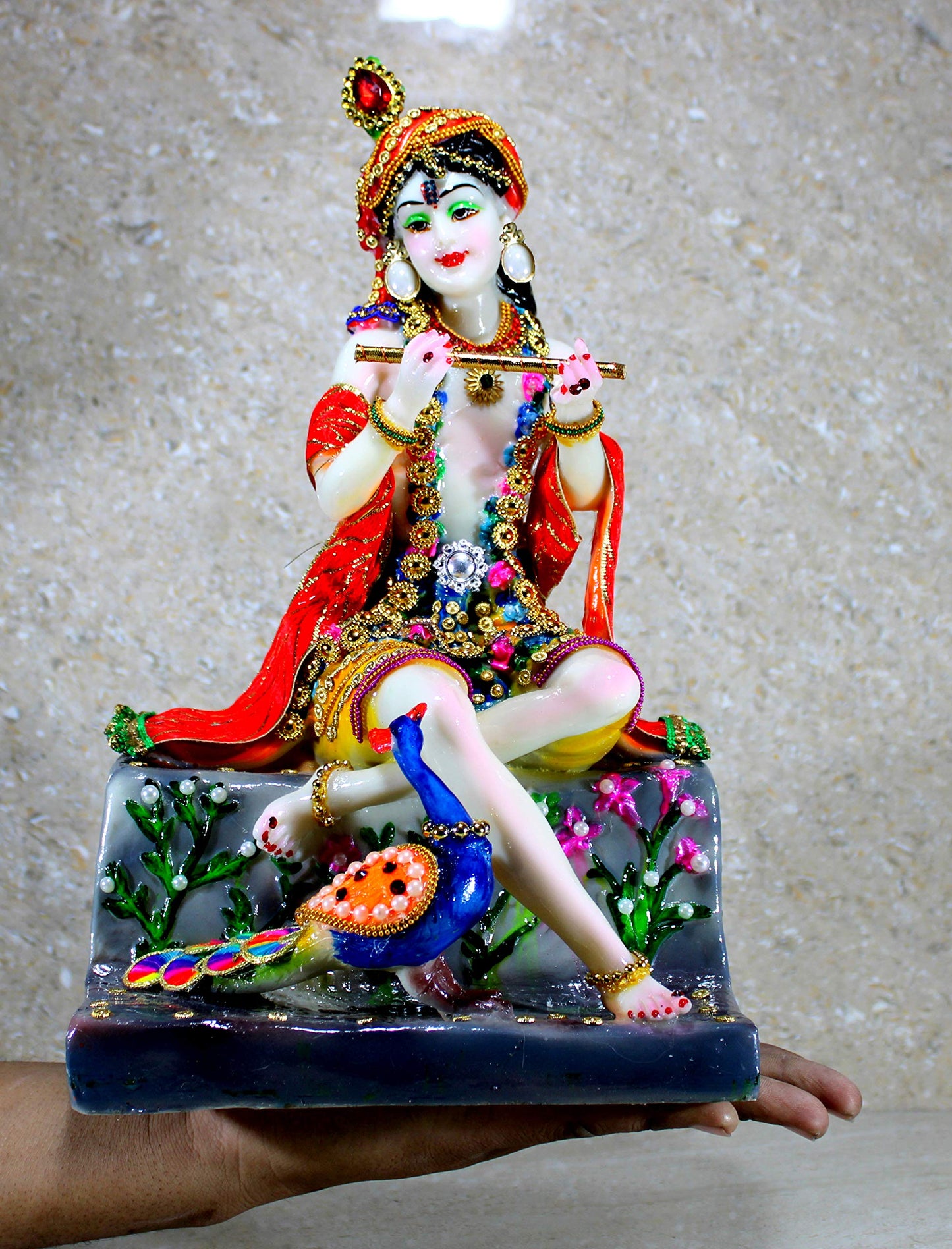 eSplanade Resin Krishna Kishan Murti Idol Statue Sculpture (11") Multicolour