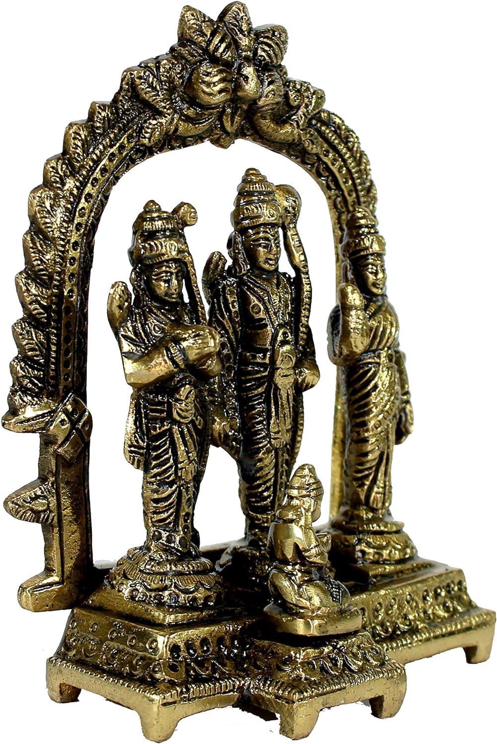 eSplanade Brass Ram Darbar (Rama, Sita, Laxman, Hanuman) Murti Idol Statue Sculpture