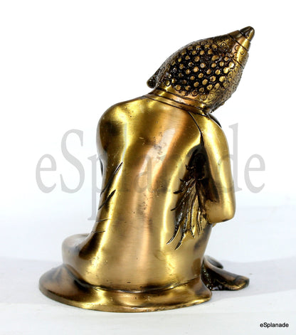 eSplanade Brass Buddha - Meditating Buddha - Showpiece | Home Decor | Brass Metal idol Statue Figurine Murti (Buddha Resting Big)