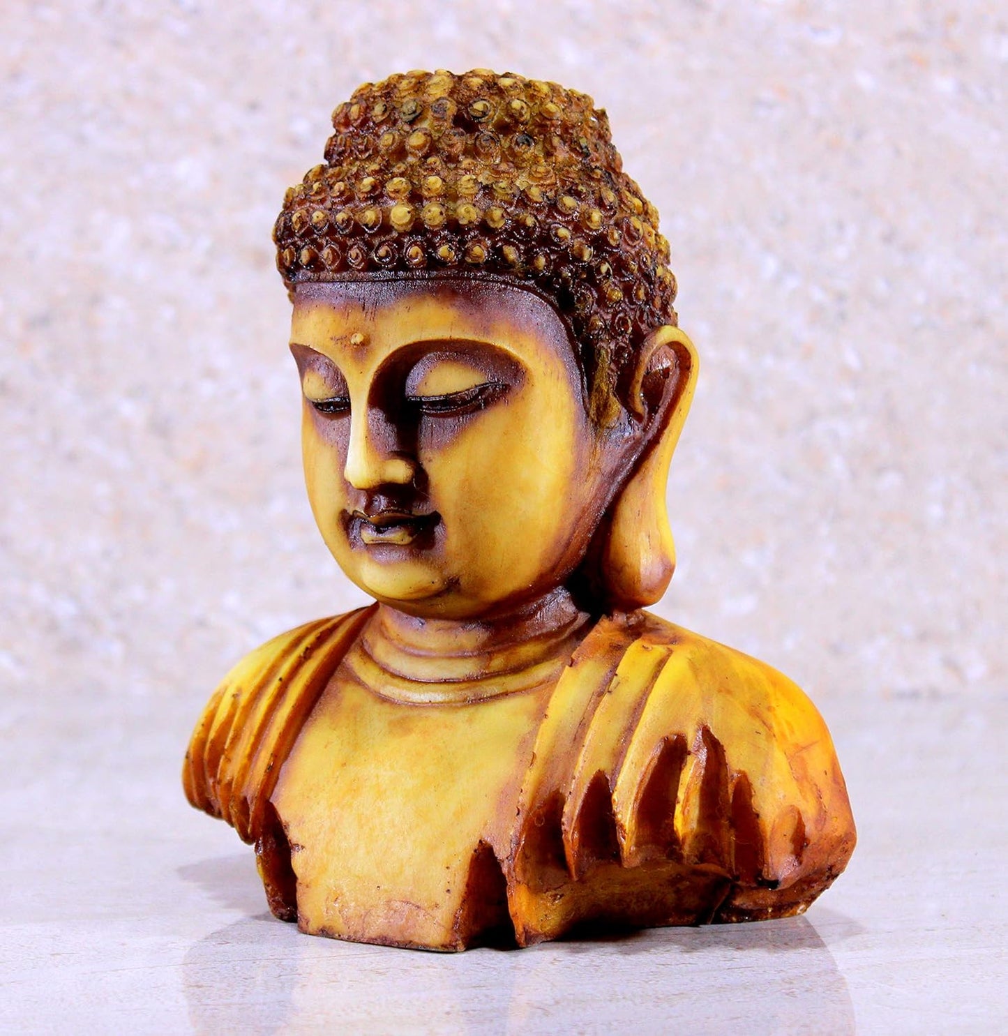 eSplanade Resin Buddha Showpiece | Home Decor | Idol Statue Figurine Murti | Tibetan Buddhist Statue (Tan)