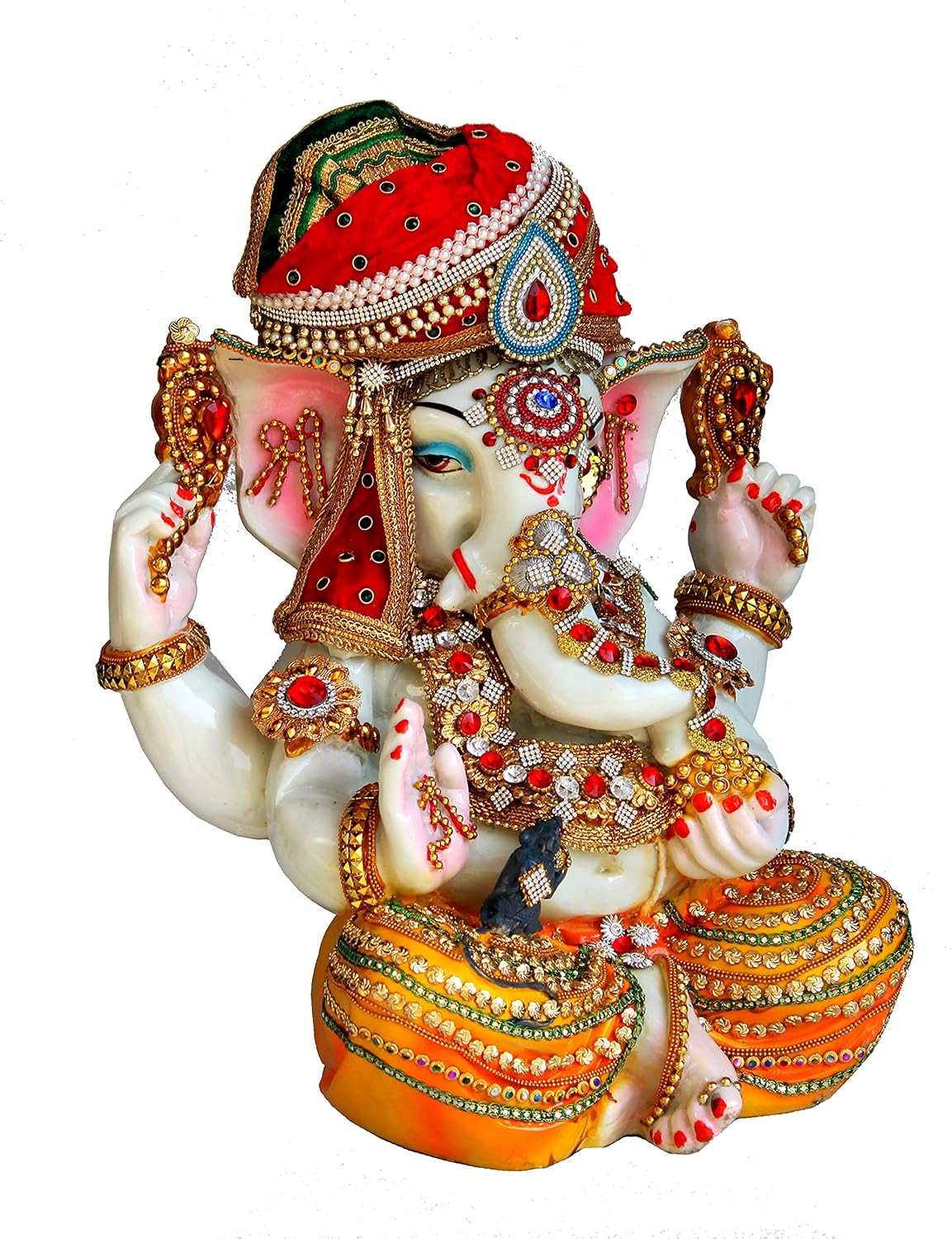 eSplanade Resin Ganesh Ganesha Ganpati Murti Idol Statue Sculpture - Big Size | Pooja idols | Home Decor - 17" Inches - Multi