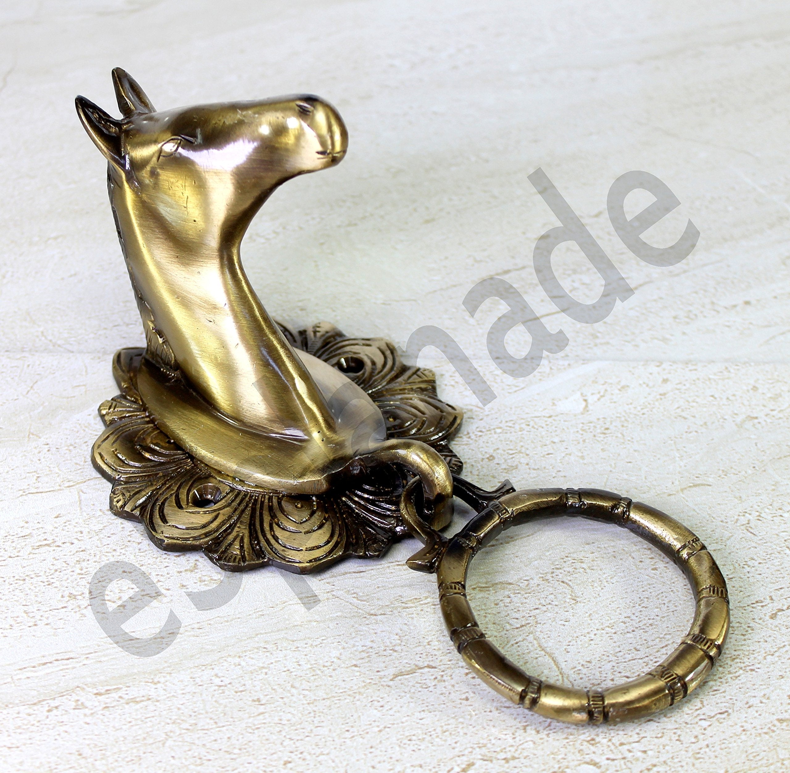 eSplanade Horse Rabbit Reindeer Elephant Brass Door Knockers | Door Decor Accessories | Brass Gate Knockers (Reindeer, Ganesh, Horse, Buddha, Elephant))