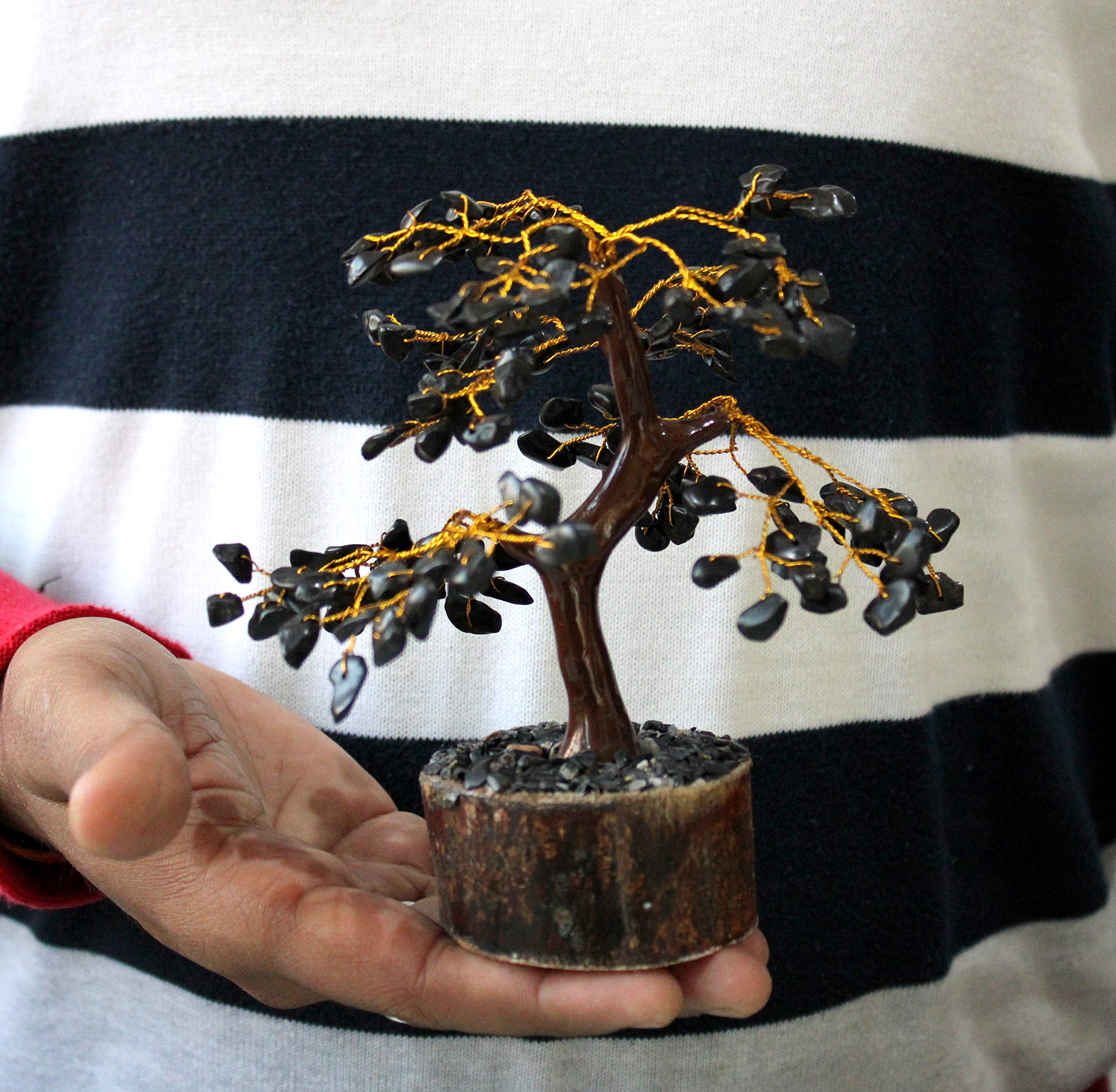 eSplanade Crystals Tree Healing Stones Seven Chakra Natural Healing Gemstone Bonsai Fortune Money Tree, Home Office Decor Spiritual Gift | Size 7-8 Inches