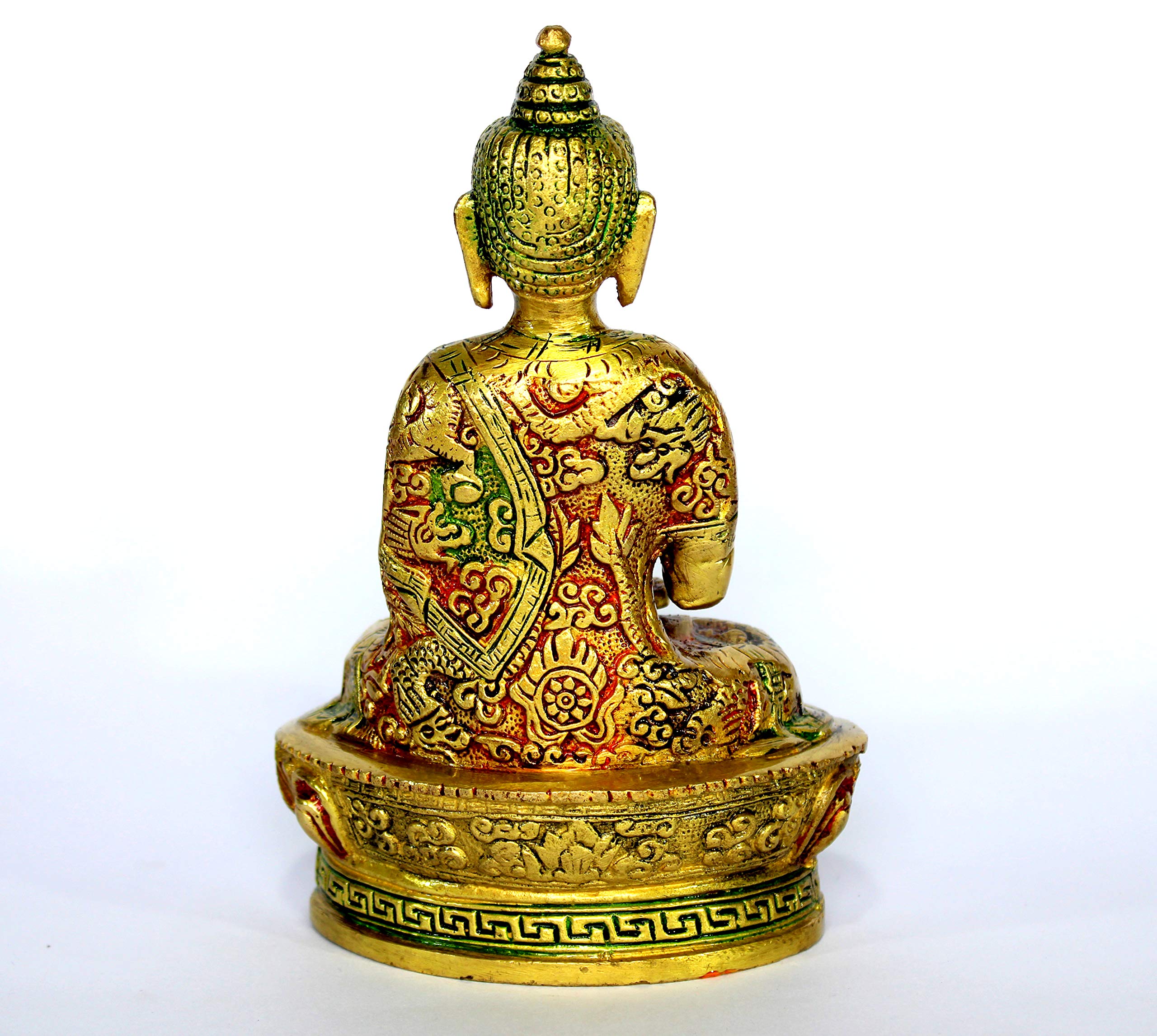 StonKraft eSplanade 7" Brass Buddha - Meditating Brass Buddha - Brass Metal Idol Statue Figurine Murti