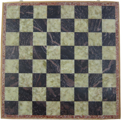 Rajasthan Stone Art Unique Chess Sets and Board -Indian Handmade Unique Gifts -Size 10X10 Inches