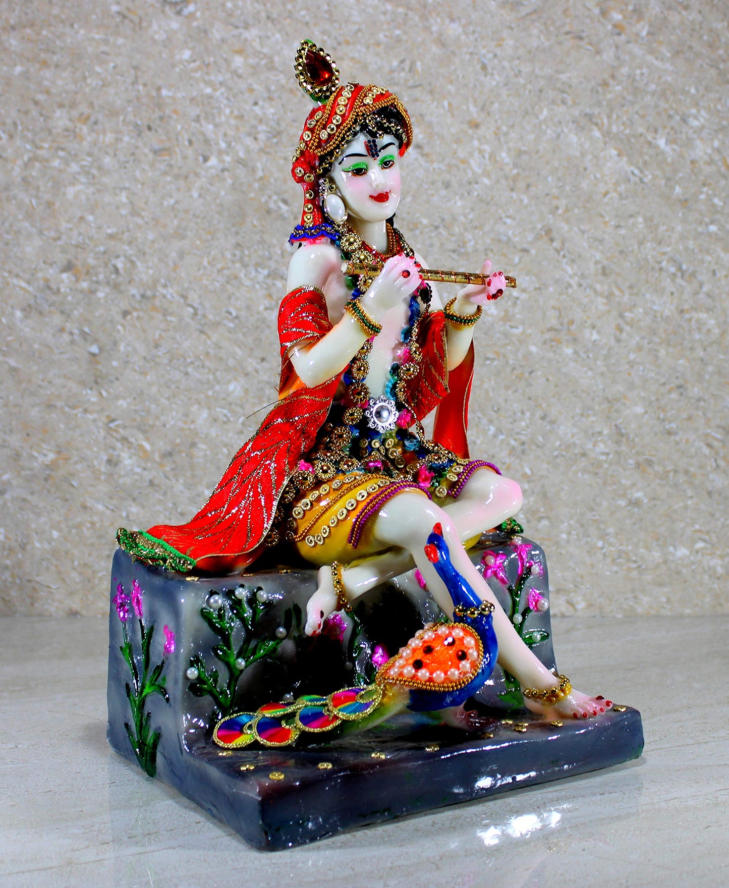 eSplanade Resin Krishna Kishan Murti Idol Statue Sculpture (11") Multicolour