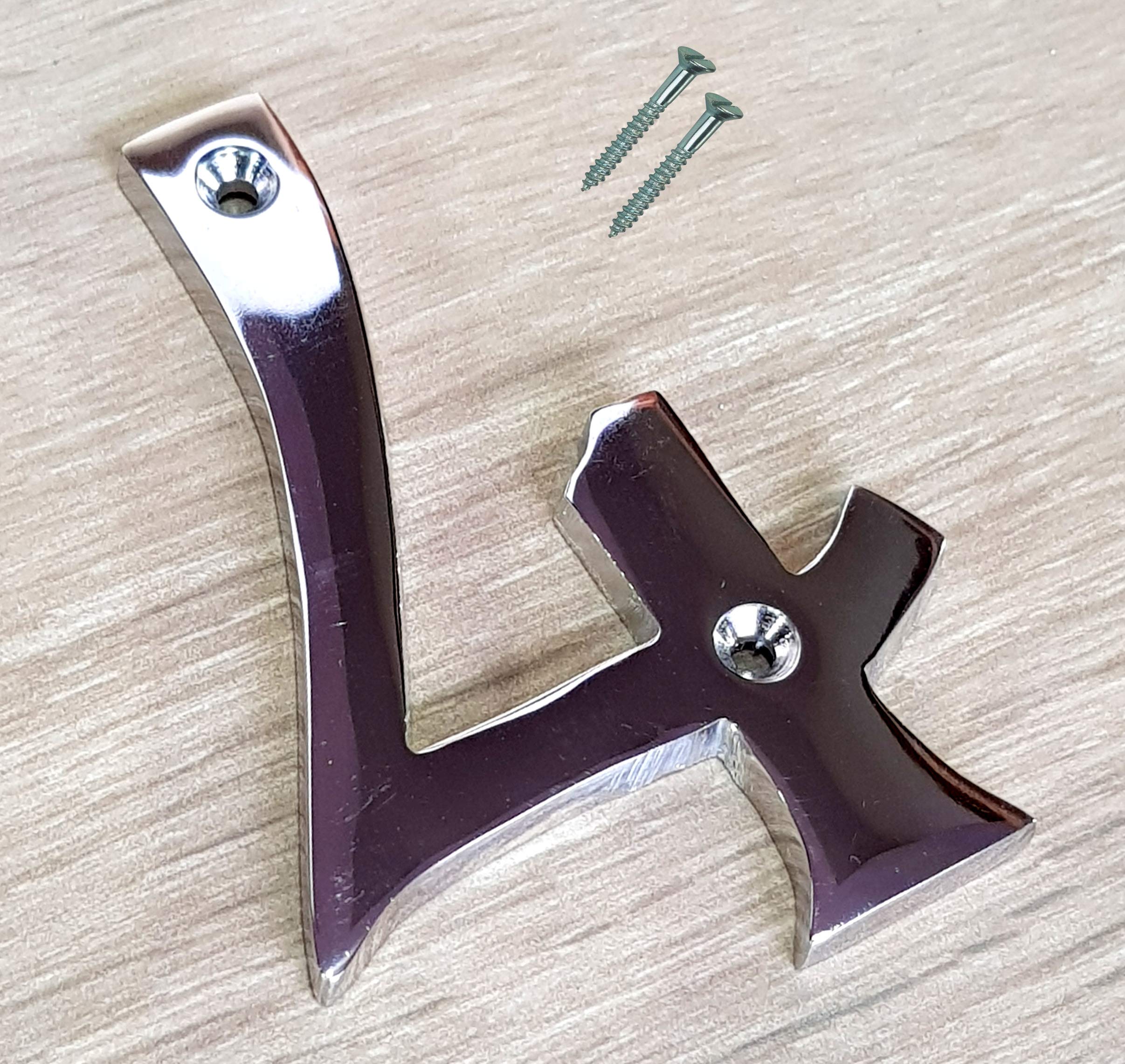 eSplanade 4" Brass House Hotel Door Number Plaque Sticky Numeric Numerical Digit 0-9