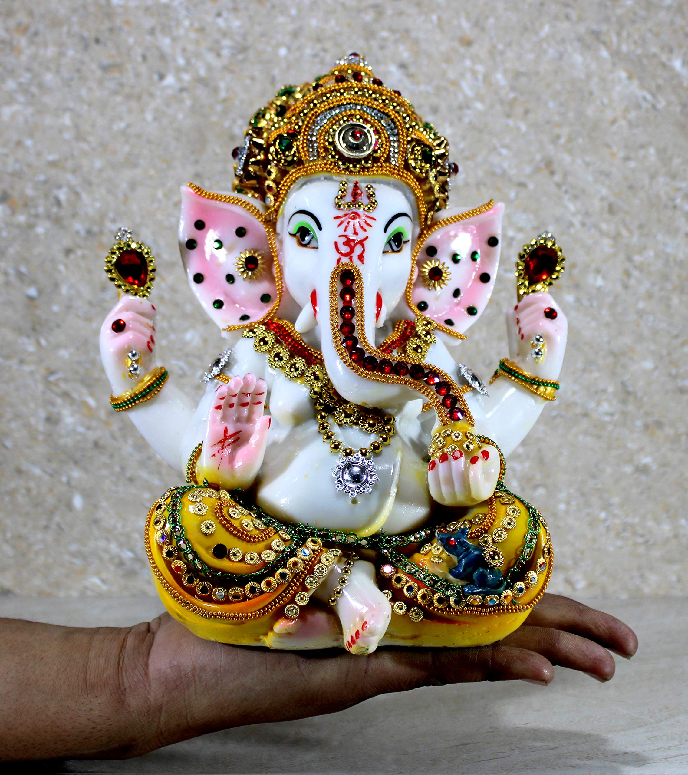 eSplanade Resin Ganesha Ganesh Murti Idol Statue Sculpture - Multi-colour - 9", 11" Inches
