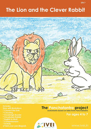 IVEI Panchatantra Kids Learning Book - Workbook and 2 DIY magnets of Panchatantra Story - Colouring Activity Worksheets - Creative Fun Activity and Education For Kids - The Lion and the Clever Rabbit ( Age 4 to 7 Years )