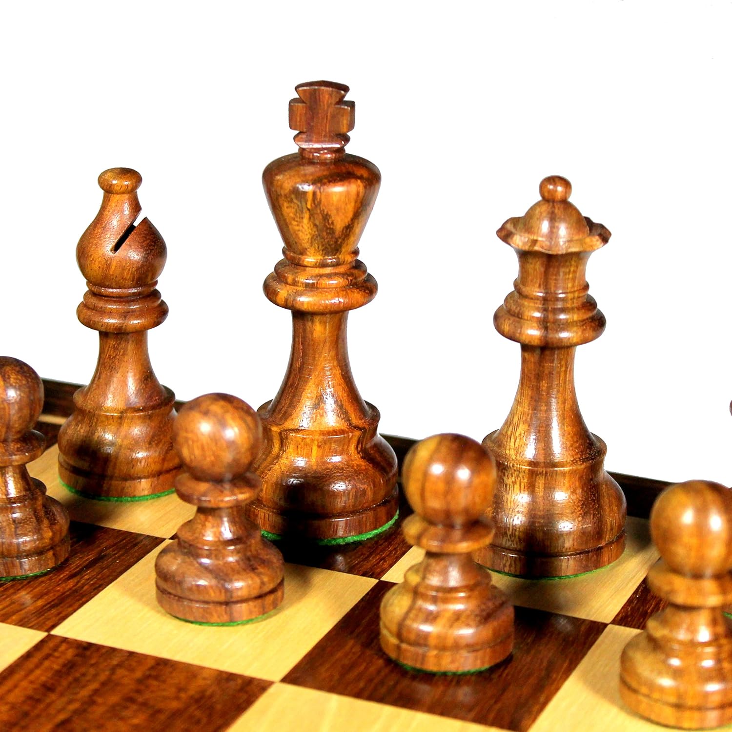 StonKraft Collectible Wooden Folding Chess Game Board Set+Wooden Crafted Pieces with Extra Queen