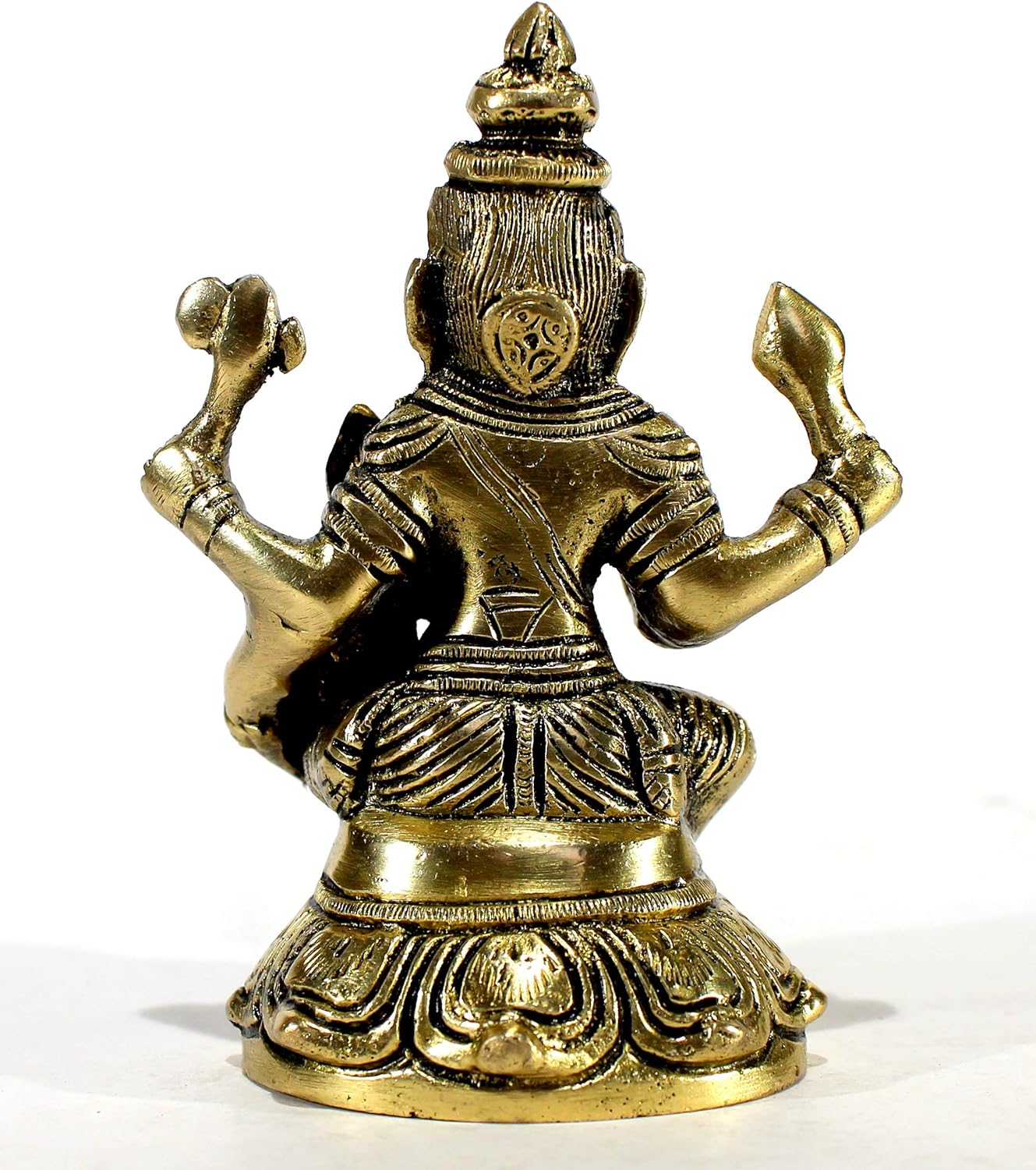 eSplanade - Brass Narsimha Narsingha Narsing with Lakshmi Laxmi Murti Idol Statue Sculpture | Pooja Praying Idol | Golden - 4.5" Inches