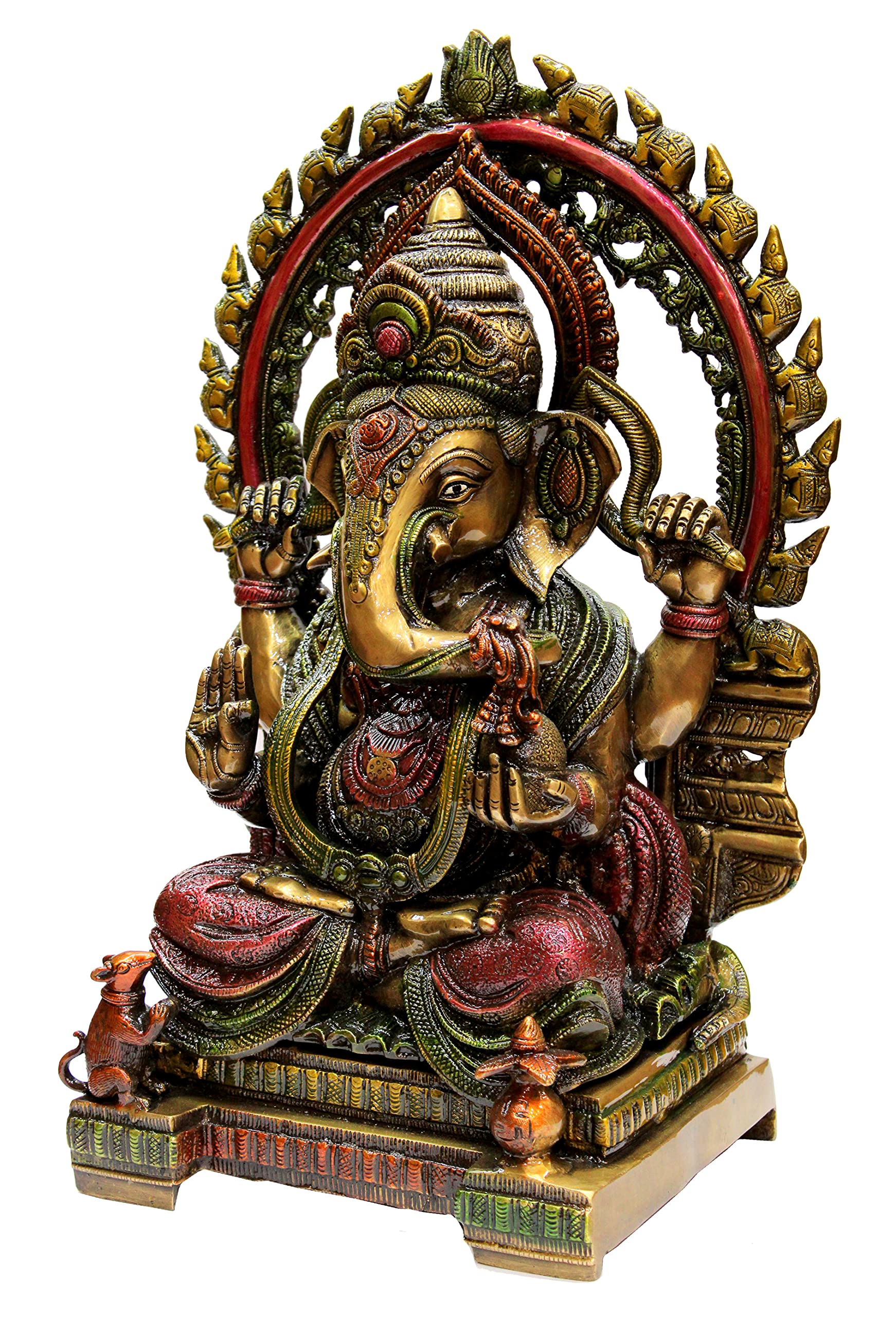 eSplanade Brass Ganesh Ganesha Ganpati Vinayak Showpiece | Murti Idol Statue Sculpture - 19.75" Inches - Big Size