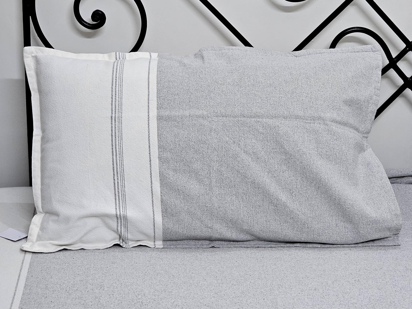 Premium 100% Cotton King Size Bedsheet Set - Minimalist Design - 110 x 105 Inches, with 2 Pillow Covers - 29 x 20 Inches (Gray)