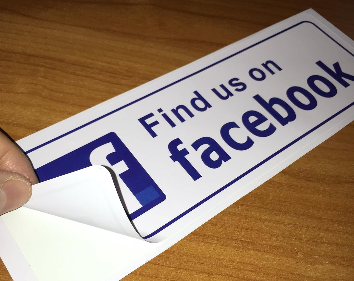 eSplanade FIND US ON Facebook Sign Sticker Decal - Easy to Mount Weather Resistant Long Lasting Ink Size (9" x 3")