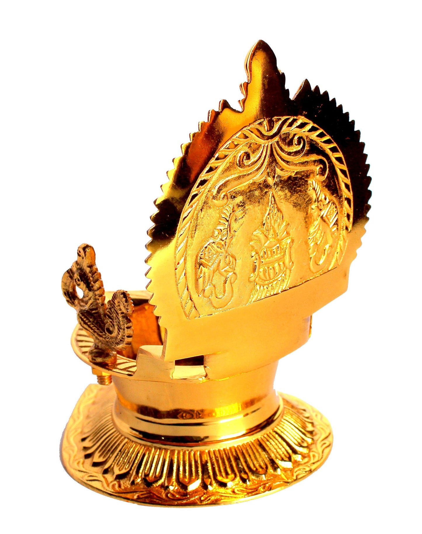 StonKraft Traditionally Carved Engraved Brass Deepak , Oil lamp , Diya Pooja Item