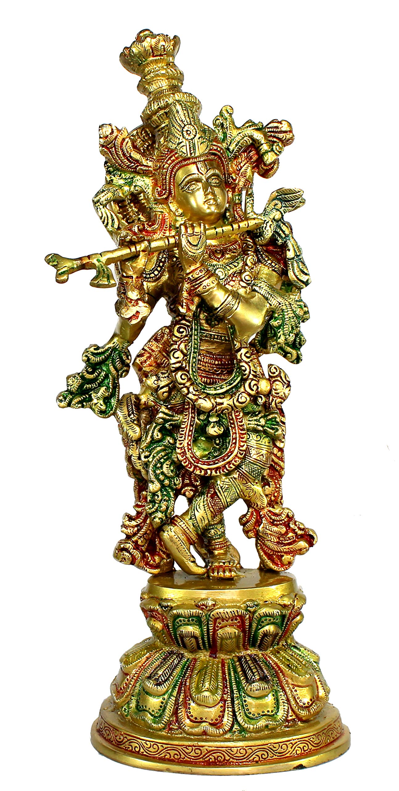 eSplanade Brass Radha Krishna Kishan Murti Idol Statue Sculpture | Pooja Idols | Home Decor (18 Inch)