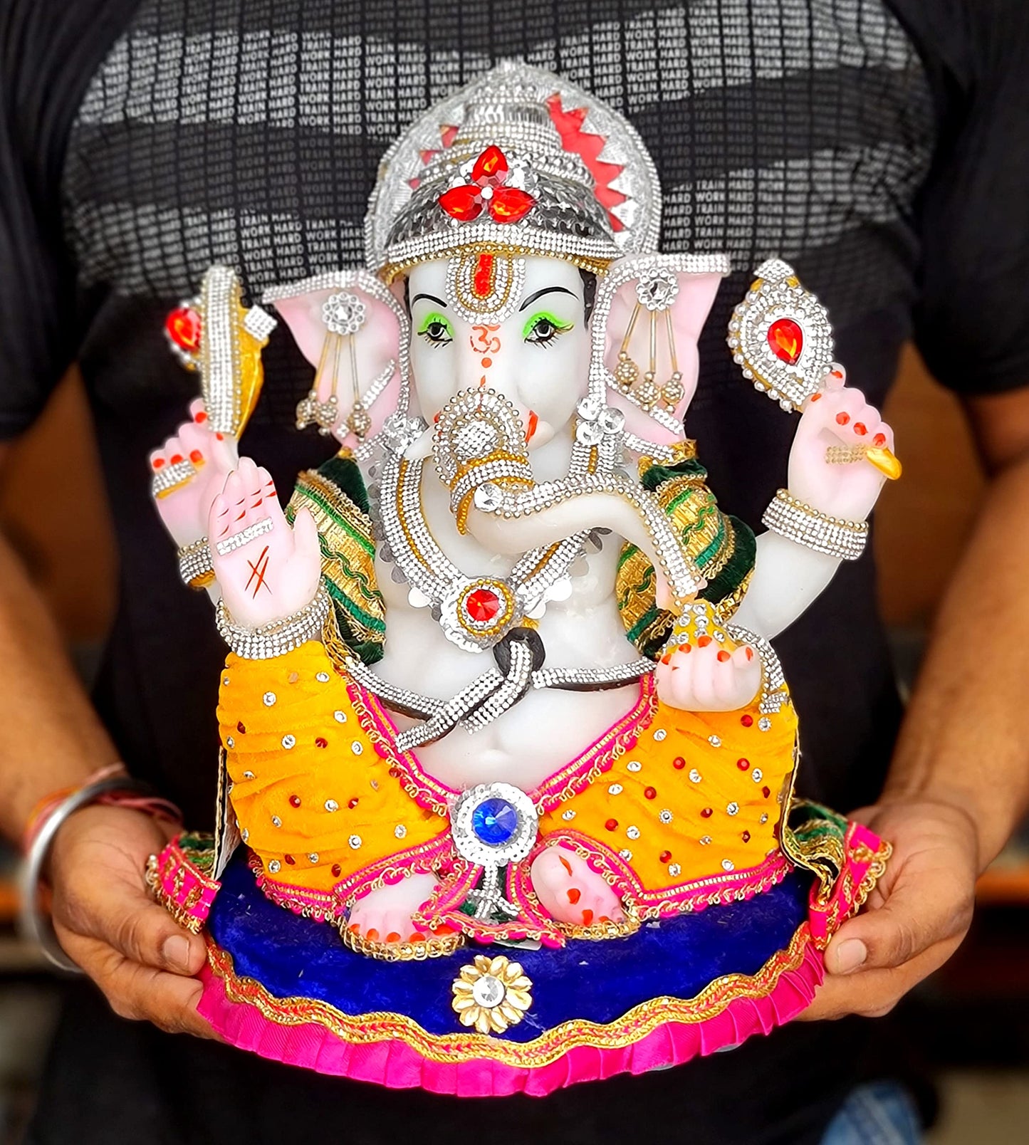 eSplanade Resin Ganesh Ganesha Ganpati Murti Idol Statue Sculpture | Pooja idols | Home Decor - 13.25" Inches - Big Size