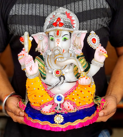 eSplanade Resin Ganesh Ganesha Ganpati Murti Idol Statue Sculpture | Pooja idols | Home Decor - 13.25" Inches - Big Size