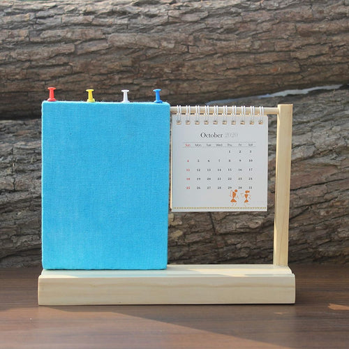 IVEI Warli Desk Calendar with Pin Board - Desk Organizer - Utility Desktop Calendar - Table Top Calendar Set - Desk Calendar Holder with Pin Board for Home, Office Desk Decor, Study Room