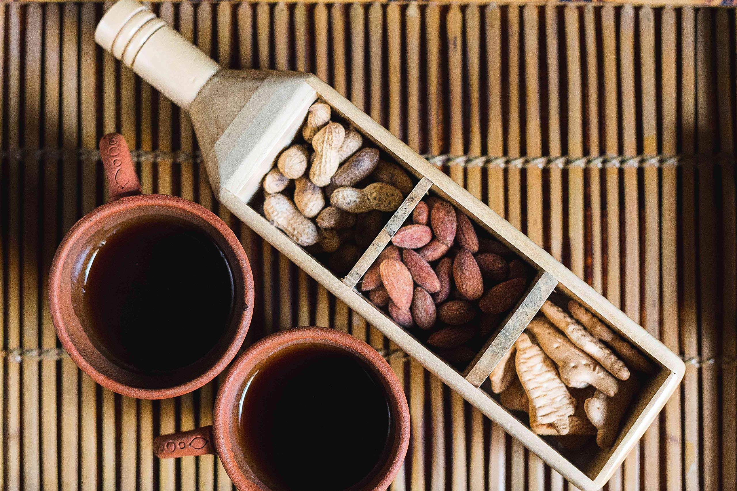 eSplanade Wooden Serving Trays - Home Office Dining Table Multipurpose Serveware - Multicolour