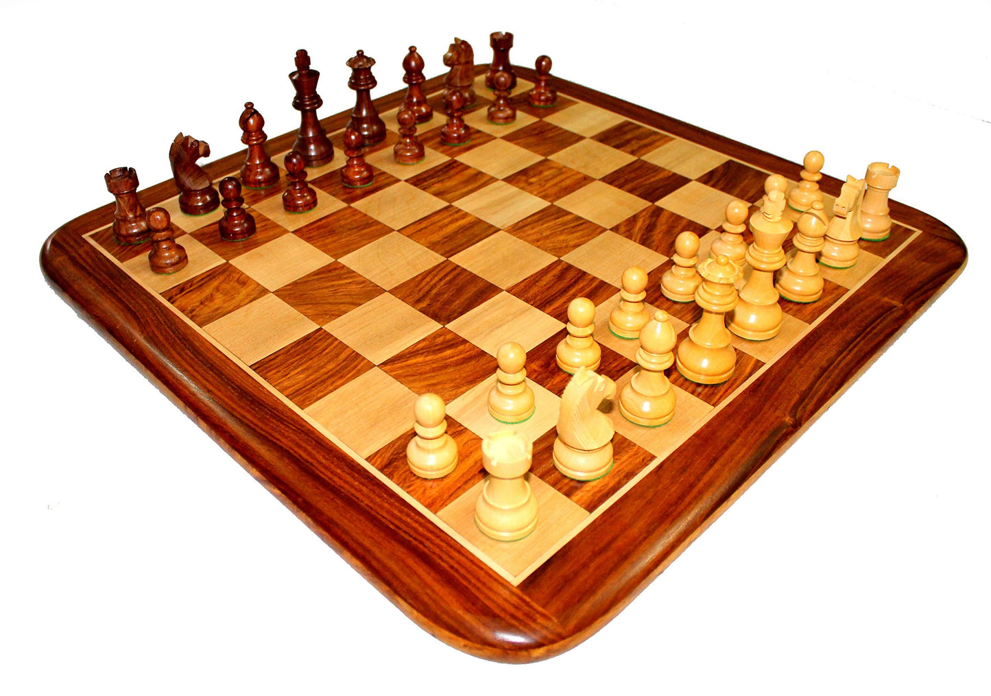 StonKraft 21" X 21? Collectible Acacia Wood Chess Game Board Set+Wooden Crafted Pieces