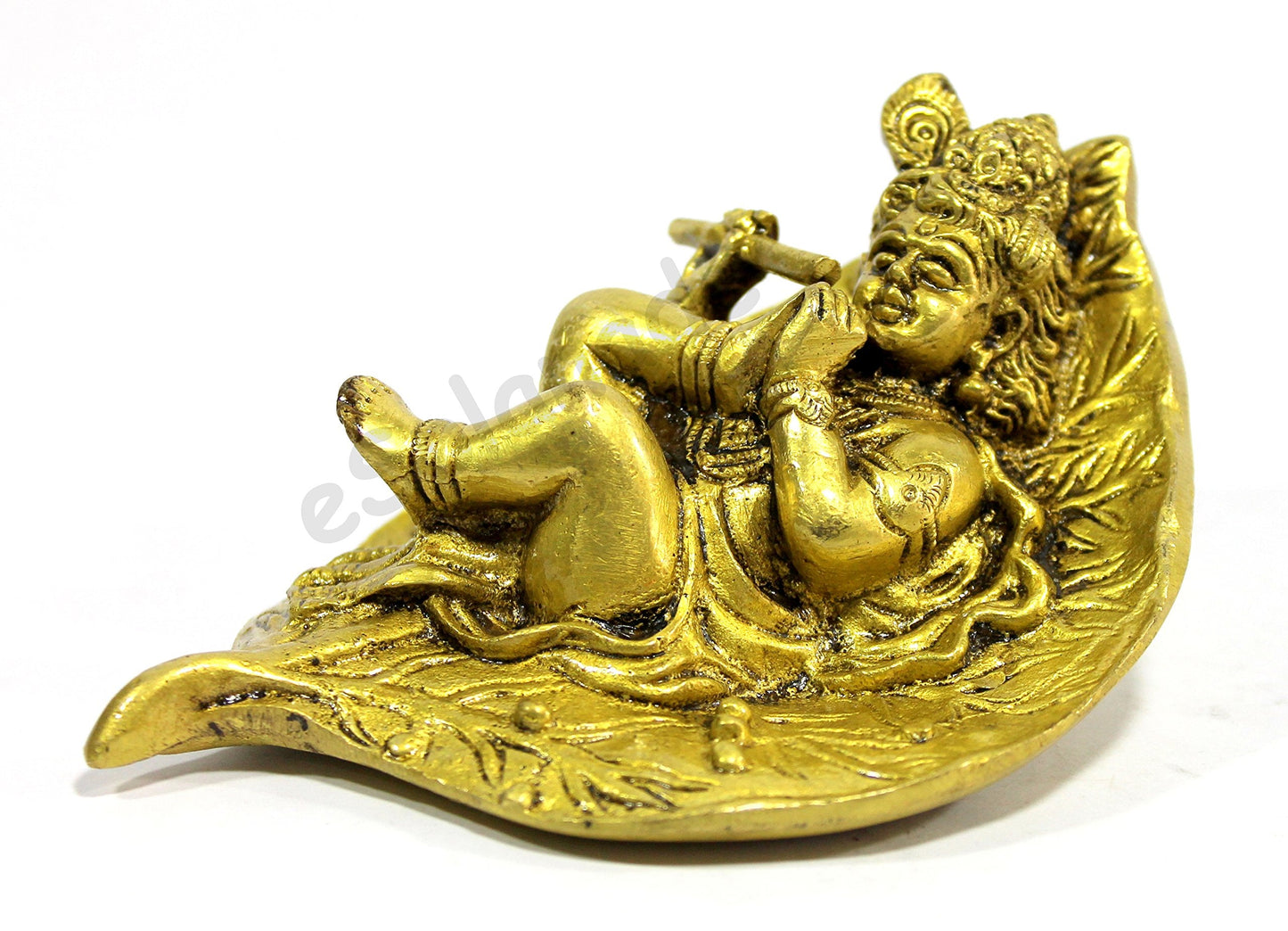 eSplanade - Krishna Kishan Gopal Gopala Morpankh Idol Murti Statue Sculpture | Wall Decor - Brass