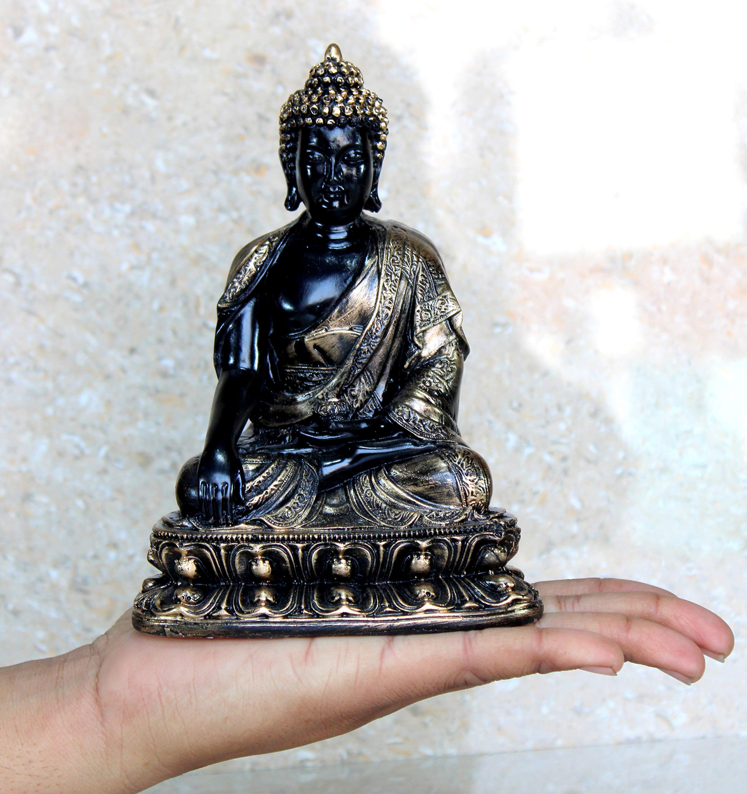eSplanade Meditating Buddha Statue for Home Decor | Resin Sitting Buddha Showpiece for Living Room, Office Table or Desk, Shelf | Tibetan Buddhist Idol | Zen and Yoga Figurine