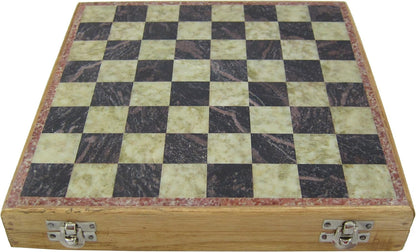 Rajasthan Stone Art Unique Chess Sets and Board -Indian Handmade Unique Gifts -Size 10X10 Inches