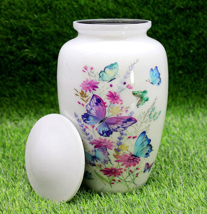 Esplanade Cremation Urn Memorial Container Jar Pot | Cremation Urns | Full Size Standard Urns (Butterfly)