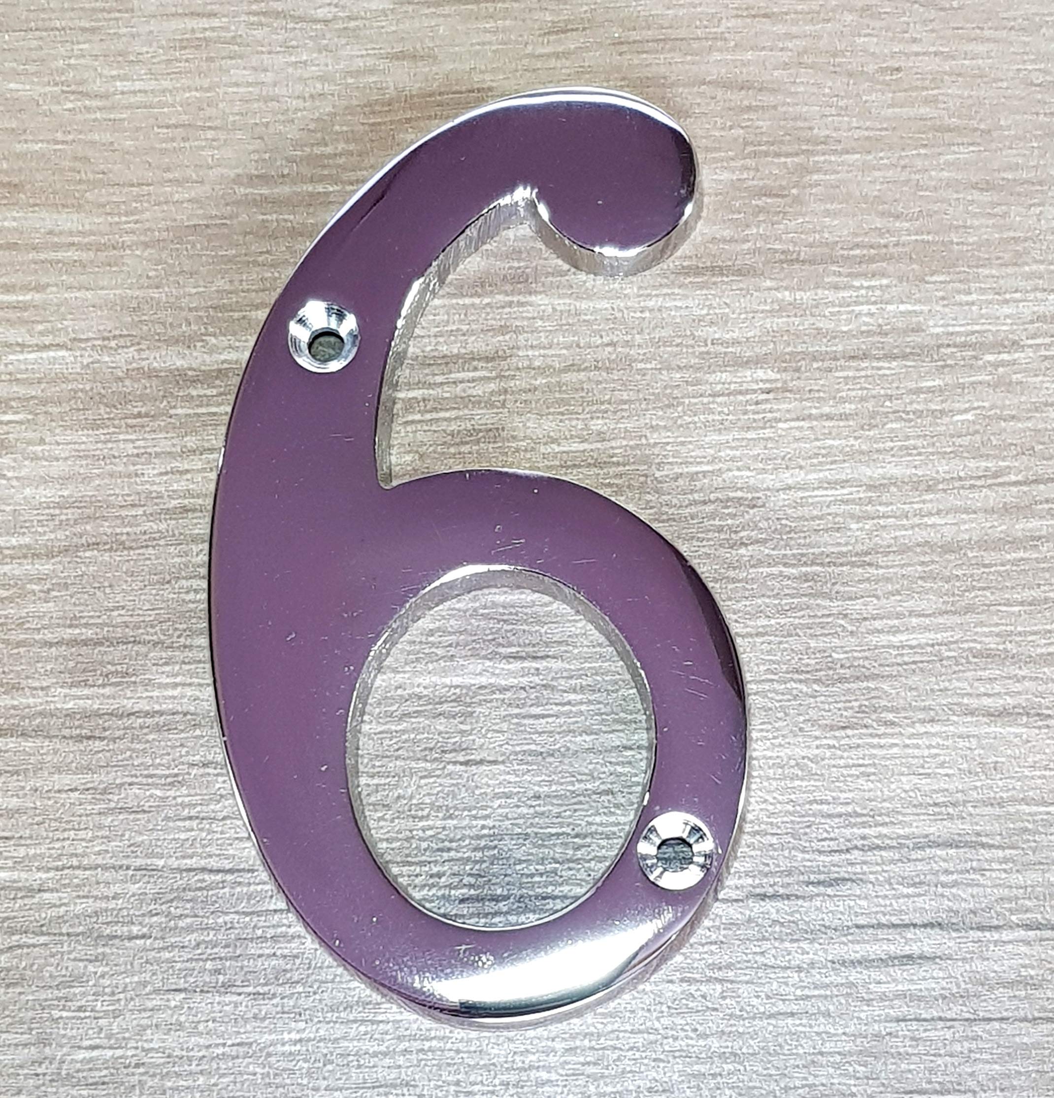 eSplanade 4" Brass House Hotel Door Number Plaque Sticky Numeric Numerical Digit 0-9