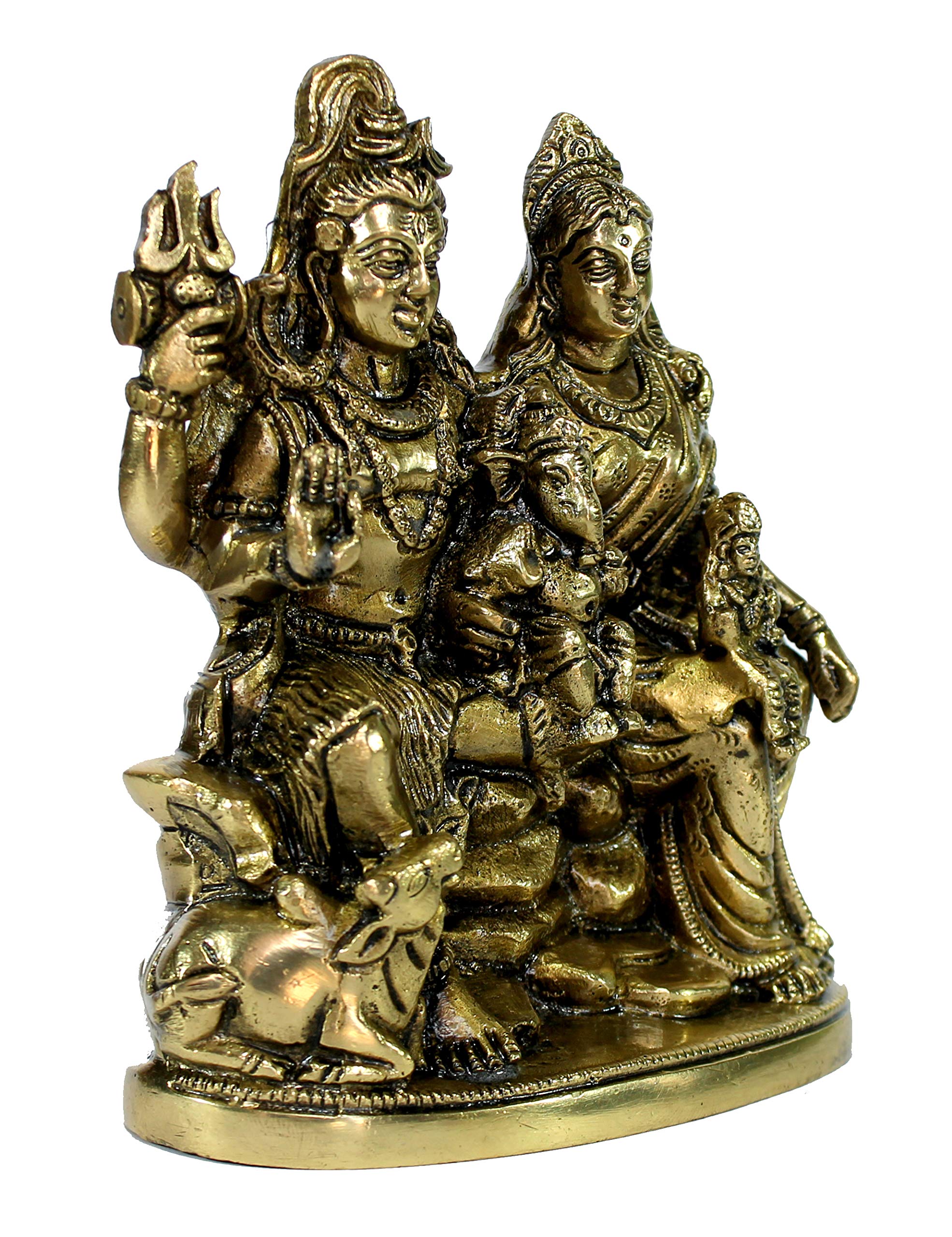 eSplanade 5" Brass Shiva Shiv Adiyogi Natraj Idol Murti Sculpture (Brass Shiva)