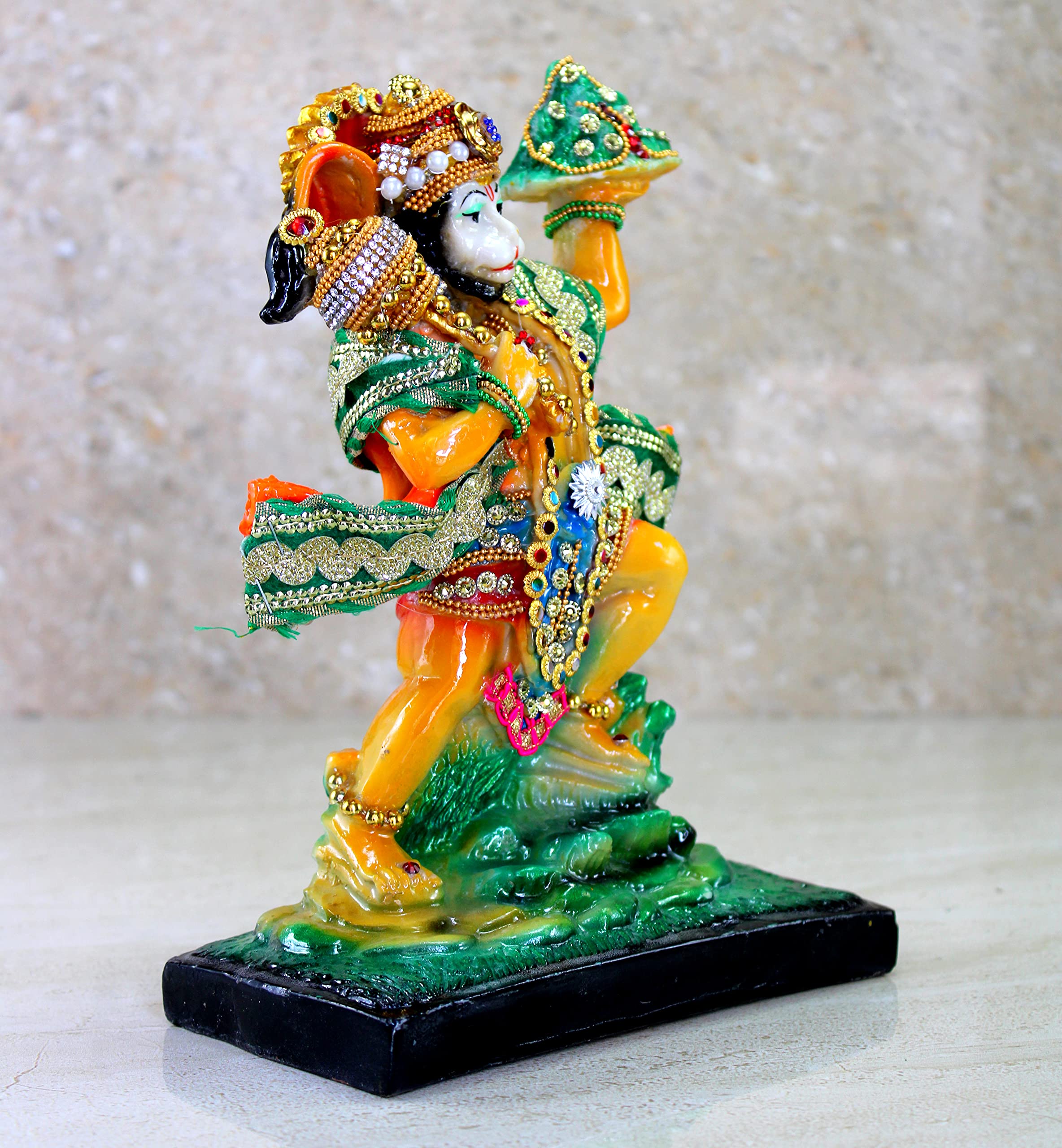 eSplanade Resin Hanuman Anjaneya Pavan Putra Idol Murti Moorti Statue (8.5 x 5.25 Inches)