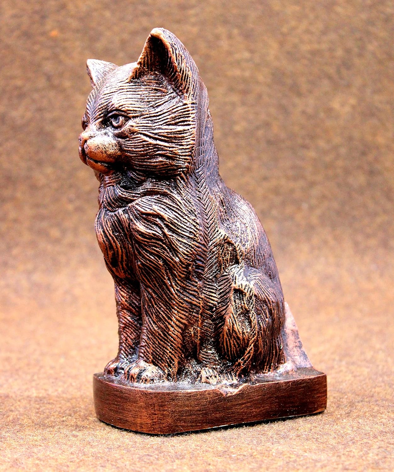 ESPLANADE- Cat kitten shape cremation urn | Memorial Human Ashes Container Jar Pot | Burial Funeral Urns | Copper- Size - 9 inches.