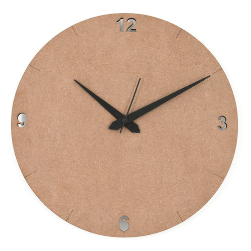 IVEI DIY Clock MDF Clock Numbers Cut - Wooden Craft - MDF Round Clock Cutout - Plain MDF Blank Wall Clock for Painting Wood Sheet Craft, Decoupage, Resin Artwork & Decoration (Round & Square)