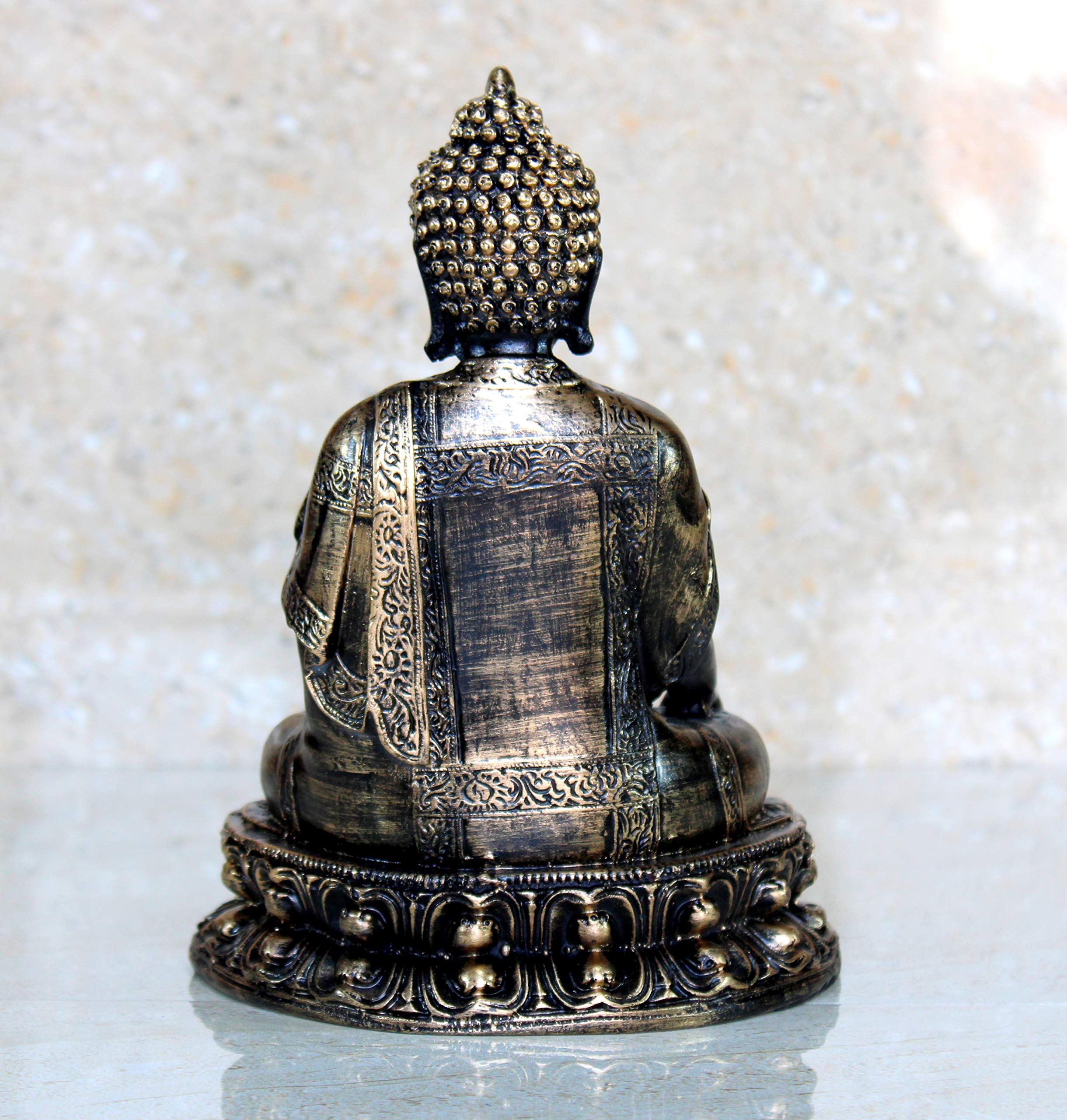 eSplanade Meditating Buddha Statue for Home Decor | Resin Sitting Buddha Showpiece for Living Room, Office Table or Desk, Shelf | Tibetan Buddhist Idol | Zen and Yoga Figurine
