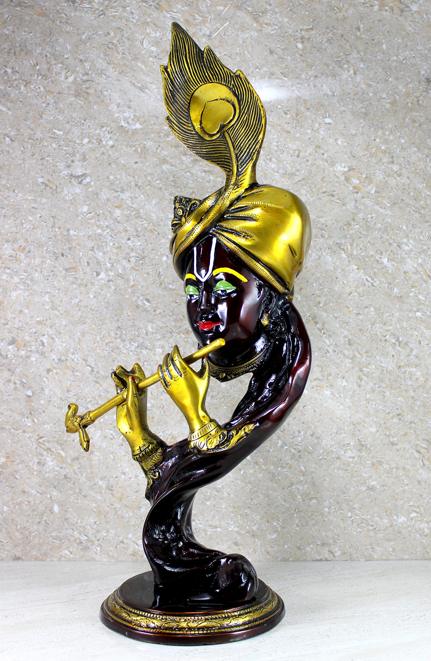 eSplanade Brass Radha Krishna Kishan Murti Idol Statue Sculpture | Pooja Idols | Home Decor (18 Inch)