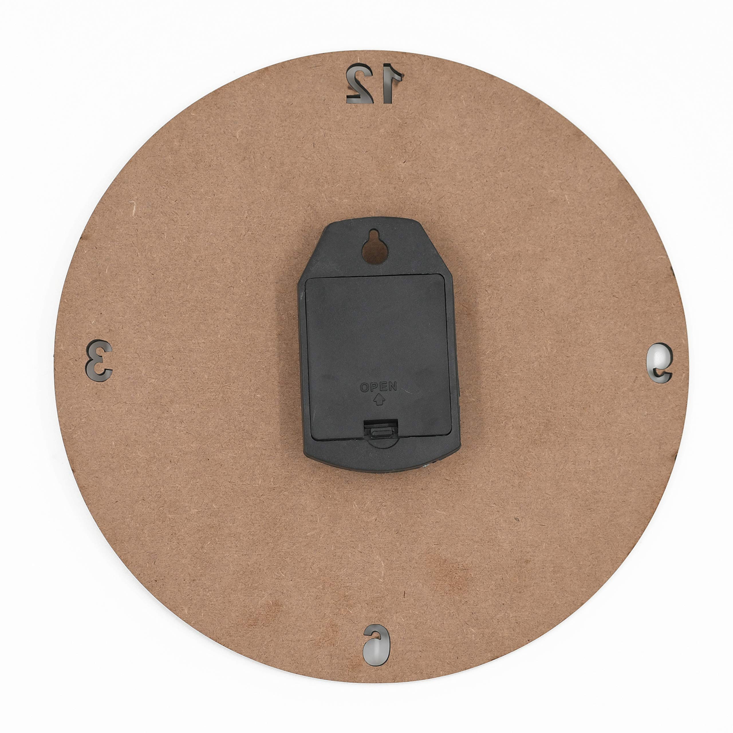 IVEI DIY Clock MDF Clock Numbers Cut - Wooden Craft - MDF Round Clock Cutout - Plain MDF Blank Wall Clock for Painting Wood Sheet Craft, Decoupage, Resin Artwork & Decoration (Round & Square)