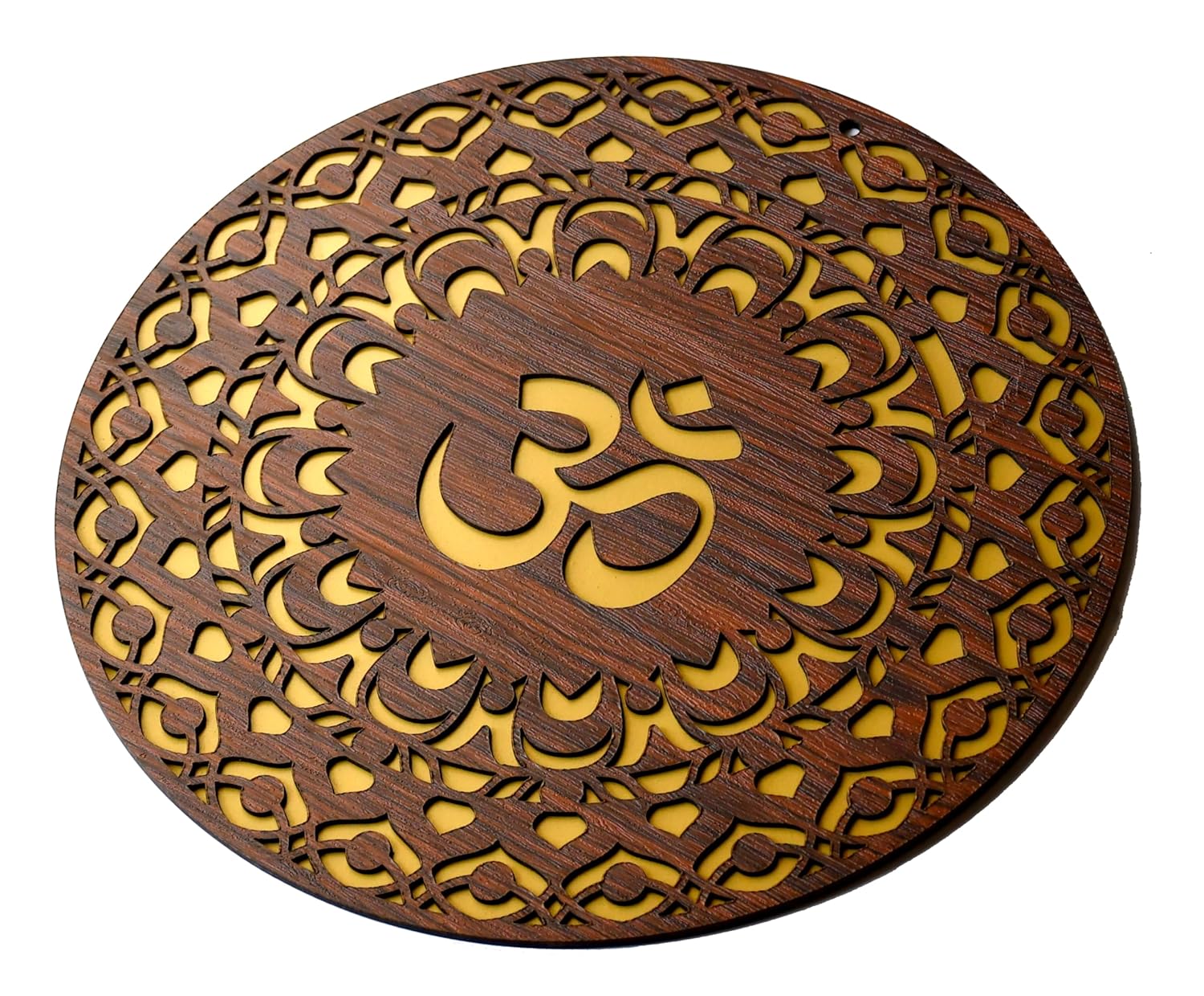 ESPLANADE Wood Wall Hanging- Satiya, Om, Ganesh & Mandala Home Decoration Items for Living Room, Wall Decor Items, Decor for Home and Office - 12in