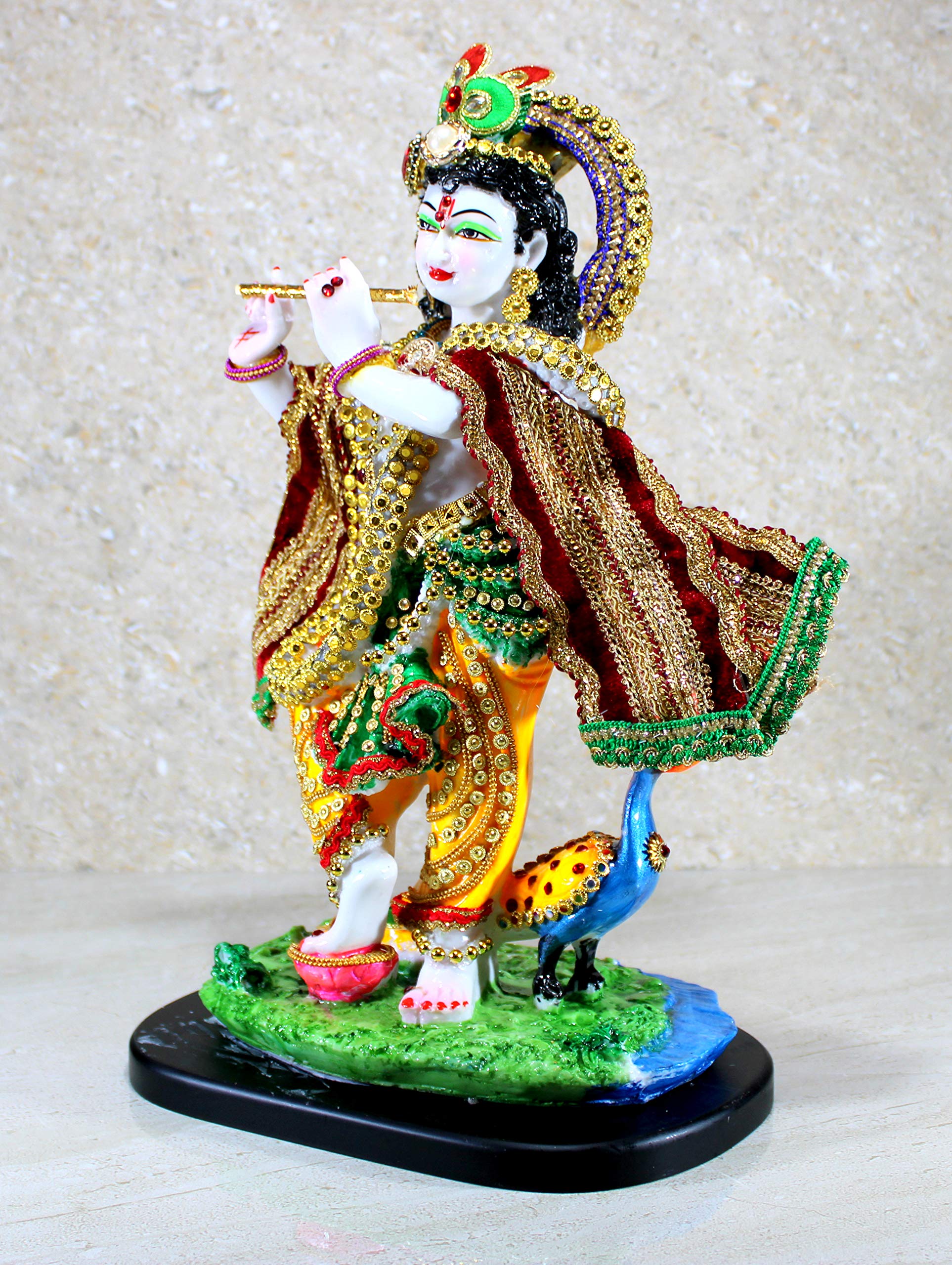 eSplanade Resin Krishna Kishan Murti Idol Statue Sculpture (11", 12.5", 14" Inches) Multicolour
