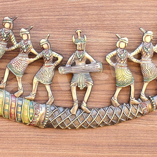 StonKraft Brass Tribal Folk Dancers Wall Hanging (22