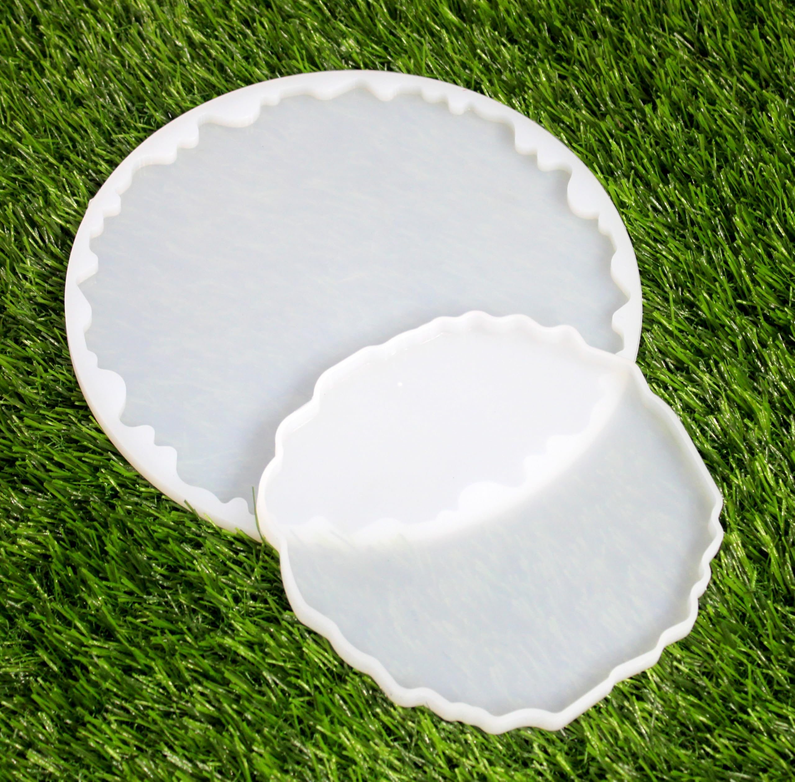 IVEI Agate Circle Resin Mold - Silicone | Set of 2-6in & 8in | Zigzag, Durable, Flexible Molds for DIY Crafting, Home Decor, Coasters, and Art Projects - Easy Release, Reusable, Non-Stick