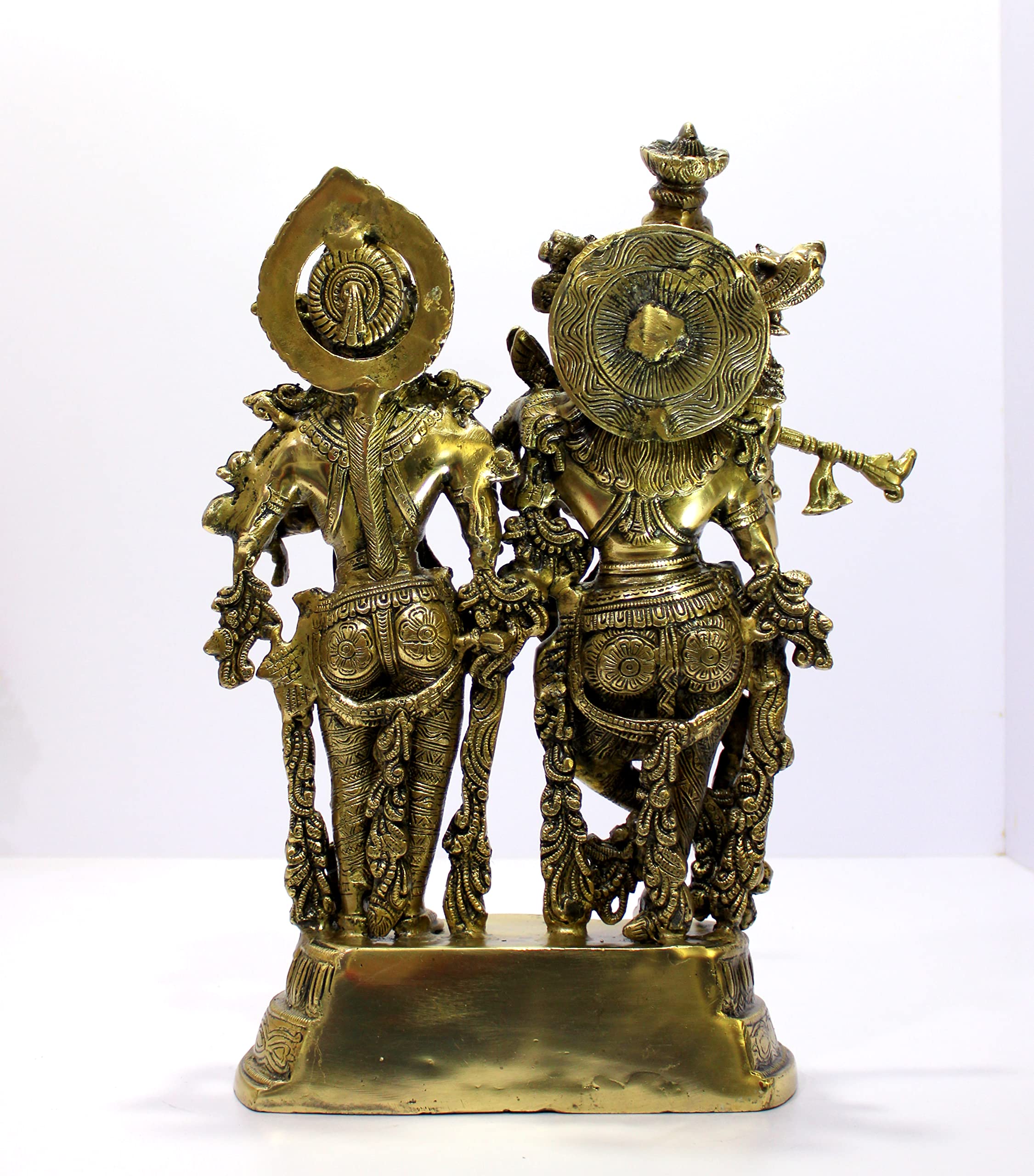 eSplanade Brass Radha Krishna Kishan Murti Idol Statue Sculpture | Pooja Idols | Home Decor (18 Inch)