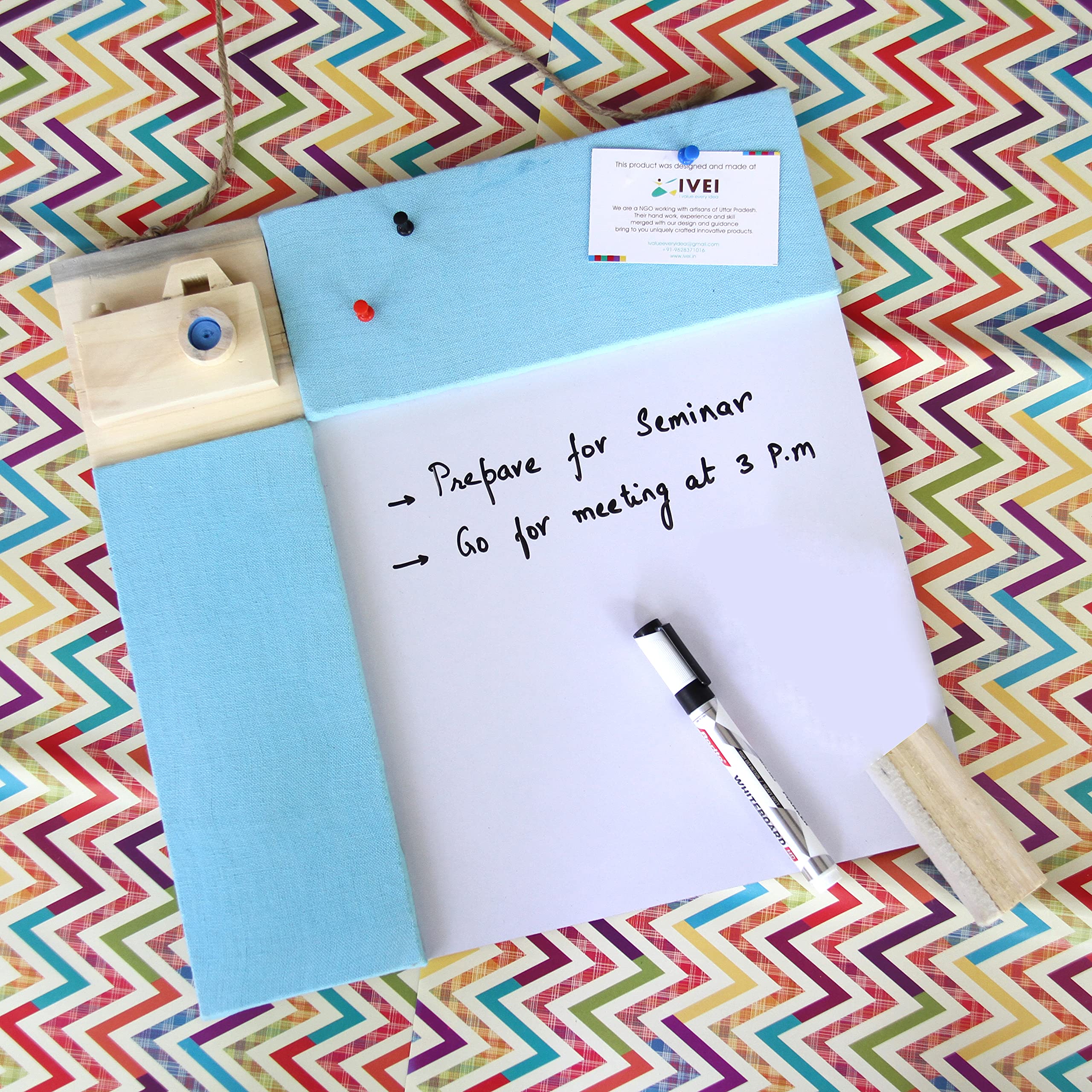 IVEI Pinboard + Whiteboard (Camera - Yellow)