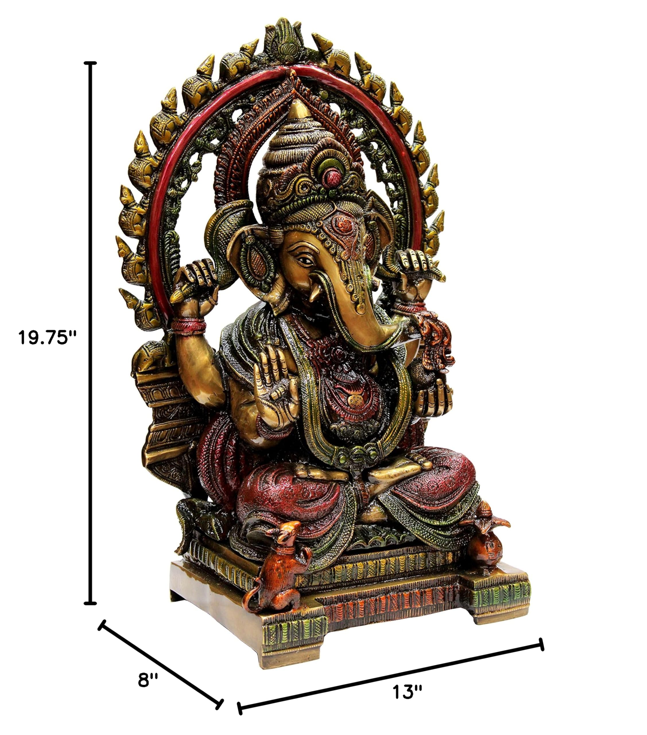 eSplanade Brass Ganesh Ganesha Ganpati Vinayak Showpiece | Murti Idol Statue Sculpture - 19.75" Inches - Big Size
