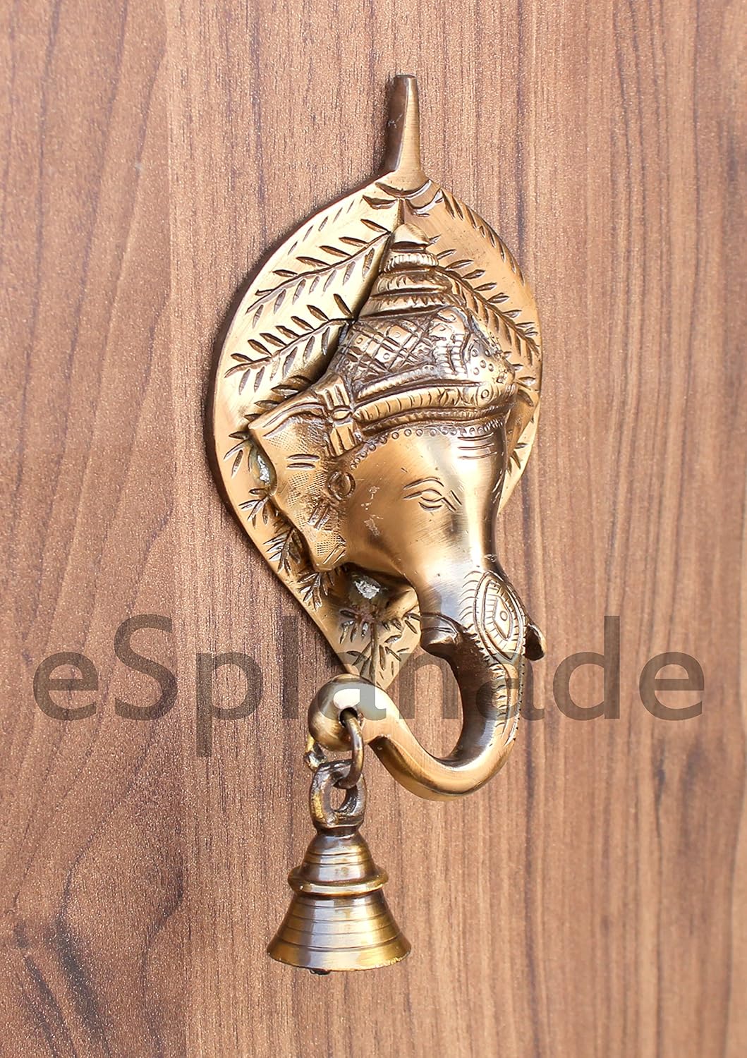 StonKraft - Elephant Face With Ganesha Door Knocker/Door Decor With Brass Bell For Door and Wall Decor