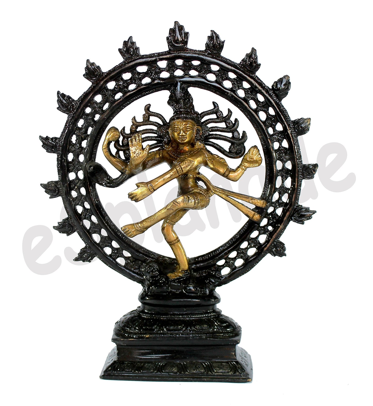 eSplanade Brass Shiva Shiv Bholenath Trishul Trident with Damru - 11" Inches