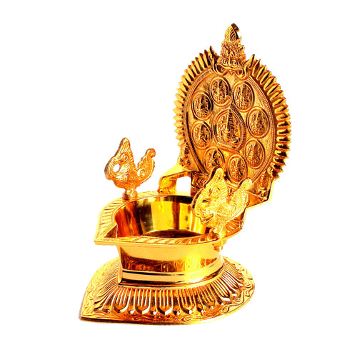 StonKraft Traditionally Carved Engraved Brass Deepak , Oil lamp , Diya Pooja Item