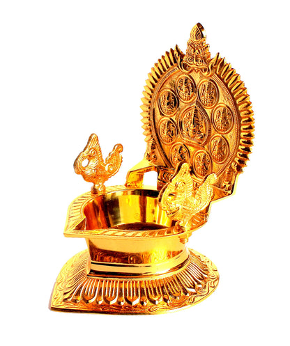 StonKraft Traditionally Carved Engraved Brass Deepak , Oil lamp , Diya Pooja Item